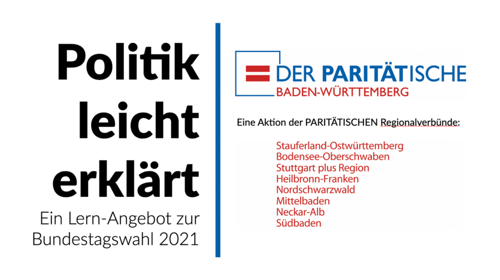 Website Preview_Ple Das Bild zeigt den Schriftzug zum Projekt und führt die beteiligten Regionalverbünde des Paritätischen Baden-Württemberg auf.